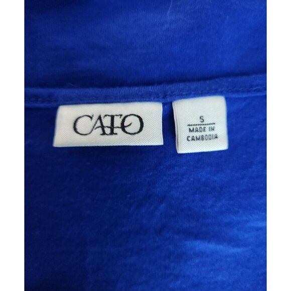 Cato Brand Front Tie Blouse Blue Size Small - Picture 3 of 4